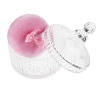 HONITANO Houppette Ronde Extra Large pour Visage et Corps Houppette Douce et Moelleuse avec Applicateur avec Récipient Verre Rapide et Uniforme