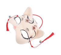 HONITANO Japanese Half Face Lightweight Cosplay Accessory For Adults Handmade Comfortable Japanese Style Cat Face Cover For Halloween Masquerade Parties