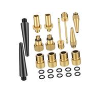 HONITANO Kit Adaptateur Valve et Voiture Aiguille Pompe Ballon Convertisseur pour Pompe à Pied et Compresseur Ensemble Pratique avec Boîte de Rangement Compatible Ballons et Pneus