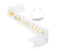 HONITANO Kit Couronne Strass et Écharpe Diplômé 2026 Argenté, Accessoires Fête Remise de Diplôme, Décoration Cérémonie Fin D’études, Diadème Princesse Élégant et Léger, Fournitures
