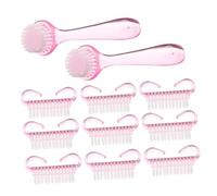 HONITANO Kit de Brosses Nettoyantes pour Ongles Set Manucure avec Manche Ergonomique Brosse à Poussière pour Ongles Résistante et Confortable pour Soins et Nettoyage Couleur Aléatoire