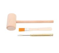 HONITANO Kit de Fouille Garçon Fille avec Marteau Bois Moyen Ciseau Métallique et Brosse pour Développement Motricité Fine Jeu Excavation de Gemmes et Fossiles pour Garçons et Filles