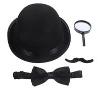 HONITANO Kit Enquête Complet avec Chapeau Moustache et Loupe Accessoires Cosplay Légers et Résistants pour Déguisement Policier et Jeux de Rôle