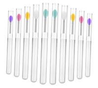 HONITANO Lot De 10 Applicateurs De En Silicone Réutilisables Avec Couvercles Pinceaux à Multifonctionnels Pour Fard à Paupières Et Pratique Bureau Voyages Variées Blanc Rose Violet Vert Jaune