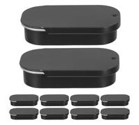 HONITANO Lot de 10 boîtes métalliques : mini boîtes rectangulaires à couvercle coulissant - 5 cm, idéales pour ranger à lèvres, parfums solides et petits objets (noir)