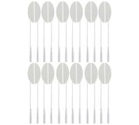 HONITANO Lot de 10 Coussinets de Massage Ovales en Silicone Blanc Électrodes Adhésives Multifonctions pour Soulagement Corporel Patchs Électroniques Portables et Réutilisables pour