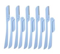 HONITANO Lot De 10 Tondeuses À Sourcils Pour Femmes Épilation Du Visage Ciseaux À Sourcils Rasoirs À Sourcils Pliables Bleus