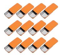 HONITANO Lot de 12 boîtes de rangement en fer-blanc avec couvercle coulissant : organisateur rectangulaire de 6,1 x 3,3 x 1 cm pour rouges à lèvres, savons et petits cadeaux.