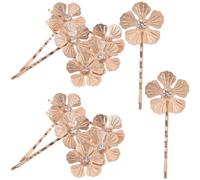 HONITANO Lot De 12 Mini Pinces À Cheveux En Forme De Fleurs Dorées Idéales Pour Les Tresses Accessoires Pour Cheveux Ornés De Strass Notamment Des Dorées Pour Les