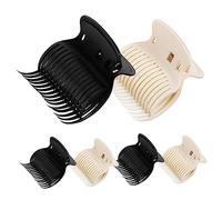 HONITANO Lot De 12 Pinces à Griffes Pour Bigoudis Chauffants, Clips Coiffure En Plastique Abs Résistant Haute Température, Noir Et Blanc, Maintien Sans Marques, Coiffage Professionnel Et Personnel