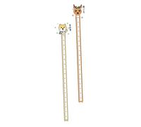 HONITANO Lot de 2 Autocollants de Mesure de Hauteur Garçon et Filles Motifs Animaux de Dessin Animé, Pvc Écologique Imperméable, Autocollant Mural Amovible pour Chambre Plusieurs styles
