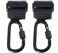 HONITANO Lot de 2 Crochets d Renforcés Verrouillage Antidérapants pour Poussette Moto et Fauteuil Roulant Couleur Noire Support Jusqu'à 30 Kg pour Accrocher Paquet et Porte-Paquet à