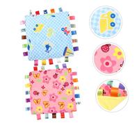 HONITANO Lot De 2 Doudous Pour Bébé En Peluche Douce, Couvertures De Sécurité Pour -nés, Taille Adaptée, Couleur Motifs Avion Et Fleurs, Compagnon Apaisant Pour Sommeil Et Jeu Infantile