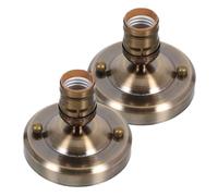 HONITANO Lot de 2 Douilles Vintage en Aluminium Bleu Vert Patiné, Douille E27 pour Applique Murale, Luminaire Intérieur, Remplacement Support Ampoule pour Chambre et Couloir, Accessoire