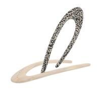 HONITANO Lot de 2 Épingles à Cheveux de U en Acétate Épaissi Motifs Noir et Blanc à Pois Accessoires pour Chignon Haut Fourchettes à Chignon Décoratives pour Femmes et Filles Coiffure