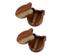 HONITANO Lot De 2 Étuis pour Médiators De Guitare Présentoir en Étain Organiseur pour Médiators De Guitare Étuis pour Médiators De Guitare Porte-Médiators en Bois D'Acacia