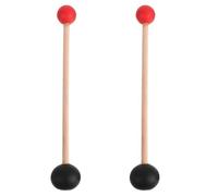 HONITANO Lot de 2 maillets pour bol chantant tibétain : maillet en bois à double embout en caoutchouc pour la relaxation et le yoga ; accessoires pour bol chantant à percussion.