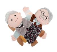 HONITANO Lot de 2 Marionnettes à Main Éducatives et Réalistes en Peluche, Personnages Grand-père et Grand-mère, Créatif pour Garçon et Filles, Jeu de Rôle et Spectacle, Présent Pédagogique
