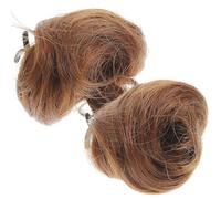 HONITANO Lot de 2 Postiches Chignons à Pince Oreilles de Chat Couleur Châtain Clair, Accessoires Coiffure pour Femmes, Extensions Cheveux Synthétiques pour Usage Quotidien et Fêtes