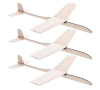 HONITANO Lot de 3 Avions en Bois à Monter soi-même - Modèle 3D d'avion Artisanal en Bois Brut à Peindre, pour l'école, Les Loisirs créatifs, Les salles de Classe et Les Anniversaires