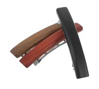 HONITANO Lot de 3 Pinces à Cheveux en Bois de Santal 7 Cm, Assortiment Noir, Rouge et Vert, Clips Minimalistes pour Queue de Cheval, Accessoire Léger et Antidérapant pour Femmes