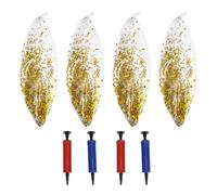 HONITANO Lot de 4 Ballons de Plage Gonflables à Paillettes 40 Cm PVC Transparent Dorado Jouets D'été pour Piscine et Plage à Confettis pour Fêtes et Jeux Aquatiques