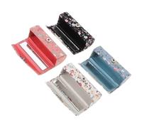HONITANO Lot De 4 Boîtes à Rouge à Lèvres Brodées Tissus Petits Fleurs Petit Format Porte-rouge à Lèvres Multicolore Pour Rangement Maquillage Voyage Présent Saint-valentin