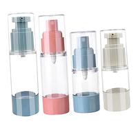 HONITANO Lot De 4 Flacons à Pompe Airless 30ml Et 15ml En As, Distributeurs De Lotion Et Vaporisateurs De Voyage Compacts Pour Soins Et Cosmétiques, Usage Portable Paquet à Main Ou Bagages