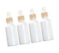 HONITANO Lot De 4 Flacons Compte-Gouttes En Verre Pour Huiles Essentielles Petits Flacons Vides Flacons Rechargeables Pour Voyage Flacons De Liquide Blancs
