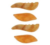 HONITANO Lot De 4 Grattoirs Gua Sha En Bois De Santal Multifonctionnels, Planche Triangulaire Légère, Masseurs Lymphatiques Portables Pour Massage Du Visage Cou à Domicile, Outil De Bien-être Naturel