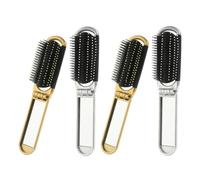 HONITANO Lot De 4 Mini Brosses à Cheveux Pliables Miroir, Petite Taille, Plastique Léger, Brosse Démêlante Et Masseur Cuir Chevelu, Portable Pour Voyage Et Usage Quotidien