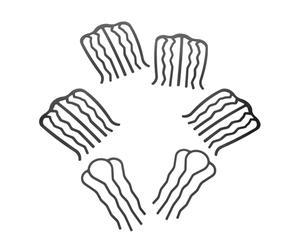 HONITANO Lot de 6 Fourchettes à Cheveux Noires en Métal pour Coiffage, Grand et Moyen, Maintien Antidérapant, Accessoires Polyvalents pour Femmes, Création de Chignons et Coiffure