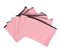 HONITANO Lot de 6 Pochettes Zippées en Toile Rose Pâle 20x14 Cm, Mini Trousses Multifonctions pour Maquillage, Bijoux et Papeterie, Organisateur Léger et Compact Voyage et Usage Quotidien
