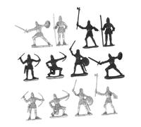 HONITANO Lot de 60 Figurines Soldats Médiévaux en Plastique Bicolore Noir et Argenté Modèles Aléatoires Taille Adaptée aux Tables de Sable Collection Couleur Aléatoire
