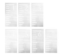 HONITANO Lot de 7 Gabarits en Plastique Ajouré Réutilisables pour Garçon et Filles, Règle de Mesure Graphique pour Courbe de Croissance Murale, Modèle de Toise Décorative Précise