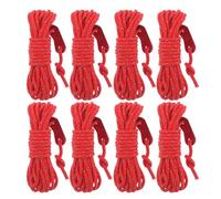 HONITANO Lot de 8 Cordes de Haubanage Réfléchissantes 4 MM Coupe-Vent et Anti-Trébuchement Rouge avec Tendeurs Réglables pour Tente Auvent Camping et Caravaning