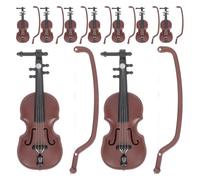HONITANO Lot de 9 Figurines de Violon pour Maison de poupée - Modèle de Violon Miniature avec Archet - Accessoires pour Mini Maison - Décorations d'instruments de Musique Miniatures en Bois