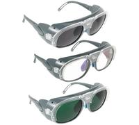 HONITANO Lunettes de Soudage Verres Interchangeables Transparent Noir et Gris Protection Anti-Poussière et Anti-Projection pour Travail Équipement de Sécurité pour Soudeur Professionnel