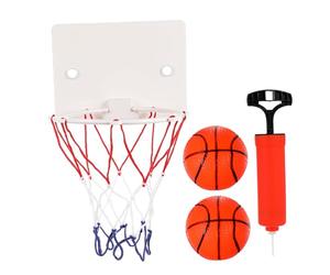HONITANO Mini Panier de Basket Mural pour Garçon et Filles 1 Panneau sans Motif Aléatoire, 2 Ballons et 1 Gonfleur, de Basket-Ball Intérieur Portable, Ensemble Complet pour Jeu à Domicile