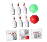 HONITANO Miniature Ensemble Bowling pour Maison de Poupée Décoratif Réaliste Quilles et Boules Miniatures pour Décoration et Jeu Créatif