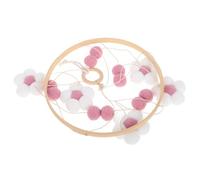 HONITANO Mobile Bois Avec Pompons Et Fleurs Pour Berceau Style Bohème Adapté à Chambre Garçon Fille Garçons Filles