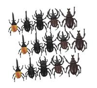 HONITANO Modèles de Scarabées Licorne Réalistes 15 Pièces Moyen Format pour Farces et Attrapes, Jouets de Fête Effrayants et Décorations Halloween, Figurines D'insectes Complexes et