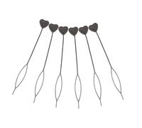 HONITANO Outil à Cheveux Cœur Noir 6 Pièces Outil à Perles Pour Cheveux Multifonctionnel Adapté à Coiffure Rapide Et Facile Accessoires Pour Chignons Et Tresses