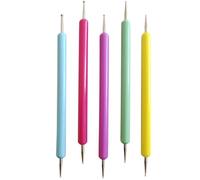 HONITANO Outils de Nail Art à Points Lot de 5, Stylo à Gaufrer pour Manucure, Matériel de Peinture Précis, Outils de Pointillage pour Ongles, Adaptés la Décoration Modelage, Couleur