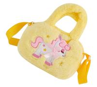 HONITANO Paquet à Main Bandoulière Licorne en Peluche pour Garçon et Filles Filles Petit Paquet Carré Jaune Douce de Rangement pour Cosmétiques et Accessoires pour Adolescentes et Voyage