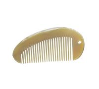 HONITANO Peigne Perforé Portable en Corne Naturelle de Yak Couleur Kaki, Compact et Léger un Usage Quotidien Pratique