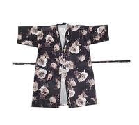 HONITANO Peignoir de Coiffure Antistatique et Hydrofuge Blanc à Motif Rose Taille Unique Ceinture Réglable Vêtement Pratique pour Salon Cape Légère et Respirante Adaptée aux Soins