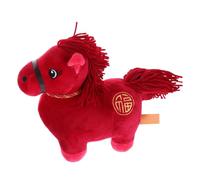 HONITANO Peluche Cheval Doux et Confortable Poupée Zodiac Chinoise Rouge pour Garçon Fille Éducatif et Décoration Nouvel an Chinois