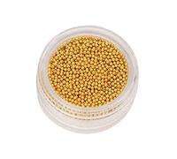 HONITANO Perles à Ongles Rondes Dorées pour Décoration Nail Art DIY Coffret avec Boîte de Rangement Accessoires Élégants pour Manucure et Créations Artisanales