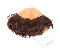 HONITANO Perruque Chauve Moine avec Lunettes Perruque Bonnet Légère et Confortable Accessoire Cosplay Halloween et Fête pour Adultes